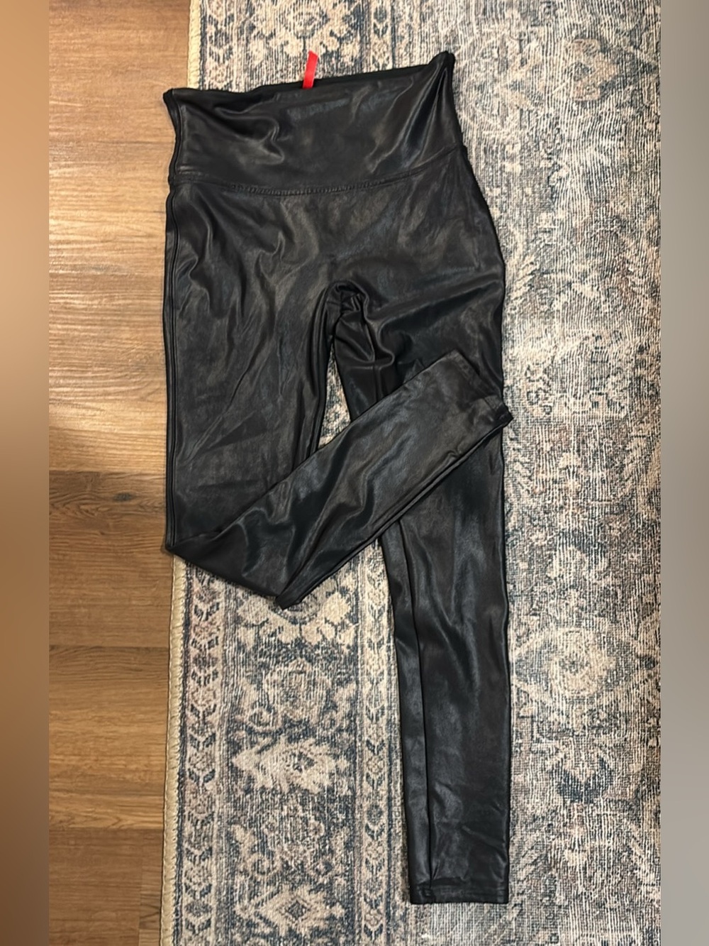 SPANX Black Faux Leather High-Waist Leggings